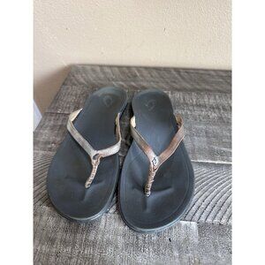 Women's Olukai Ho'opio Leather Flip Flop Sandals Size 7.5